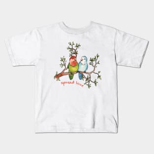 Spread Love Peach-Faced Lovebirds Kids T-Shirt